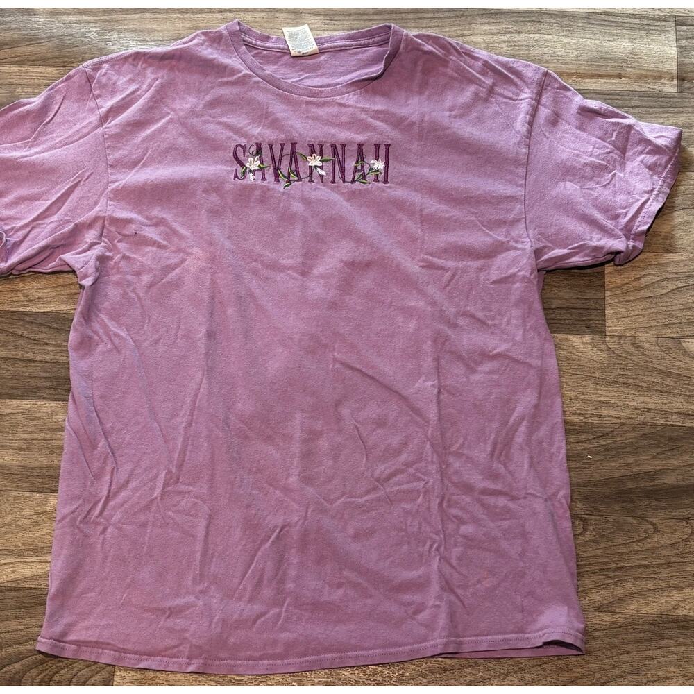 Vtg Savannah Georgia Graphic T-Shirt XL Delta Pro Weight Purple Tourist Tee
